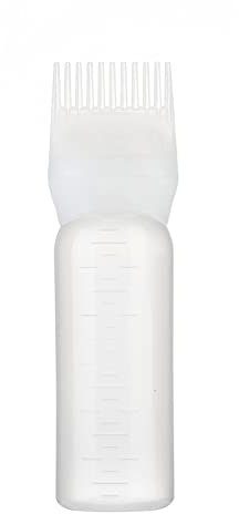 Brush Bottle With Comb, Shampoo Hair Color Hair Dyeing Bottle, Oil Applicator Bottle For Hair, Applicator Brush Bottle For Roots (White) Useful