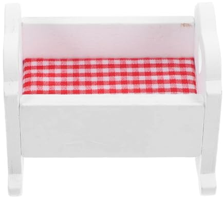 VOANZO Lit de poupée Miniature en Bois Blanc pour Maison de poupée, Petit décor, Joli Meuble Miniature à la Mode, idéal pour l'affichage, la décoration d'anniversaire et Les Objets de Collection