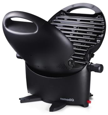 NOMADIQ BBQ Camping | Barbecue da tavolo | Compatto | 2 bruciatori | Barbecue a gas da campeggio | Barbecue a gas | Piastra grill portatile per esterni, barbecue, forno per esterni