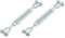 sourcing map 2Pcs M10(3/8) Jaw and Jaw Turnbuckles Wire Rope Tension, Galvanized Steel Turnbuckle Adjustable Cable Tensioner for Shade Sail, Clothesline, 3200 lbs Working Load Limit