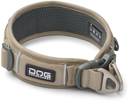 DOG Copenhagen Urban Explorer 3.0 Dog Collar - Padded, Refelctive, and Lightweight Comfortable Collar for dogs, Desert Dune, Small