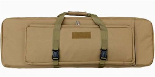 Taktische Doppel Gewehrtasche Waffentasche für Langwaffen, Jagdtasche für Luftgewehr, mit Justierbarem Schultergurt für Langwaffen Luftgewehr Gewehr Jagd(Khaki,28in/70cm)