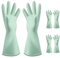 3 Pairs Reusable Cleaning Gloves, Medium Rubber Gloves, Dishwashing Gloves for Kitchen Cleaning, Household Duties (Medium, Green)