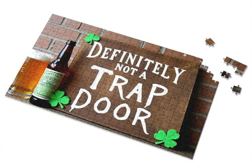 Boy Toys Definitely Not A Trap Door: A Beer Sign Picture Puzzle 300 Piece Puzzles 1000 Piece Puzzle For Adults(500PCS)