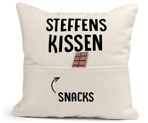 22Feels Personalisiertes Kissen mit Tasche zum Befüllen Lustiges Geschenk Sofa Deko Couch Bett Innen Dekoration (Beige, 40x40cm)