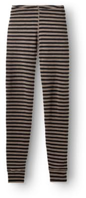 Dilling Damen Merino Leggings 1x1 glatt aus 100% Bio Merinowolle Slim Fit Base Layer atmungsaktiv - Kaffee/Schwarz 44