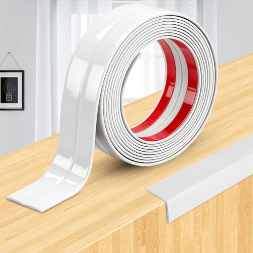 sturiz Zierleisten Selbstklebend Winkelprofil Eckleiste Klebeleisten Selbstklebend Winkelleiste Weiß 2cm×4m Kantenschutz Wand Winkelprofil Kunststoff Weichsockelleiste für Wandschutz Eckenschutz