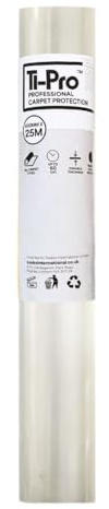 TI-Pro Clear Self-Adhesive Carpet Protector Film Roll 600mm x 25m - DIY Heavy Duty Waterproof Floor Protection | (1 Pack)
