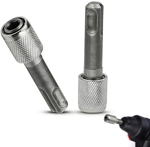 Adaptador porta brocas SDS-Plus 6,35mm (1/4'') 2 Piezas - Convertidor de Tuerca Hexagonal para Brocas SDS en Martillos Perforadores