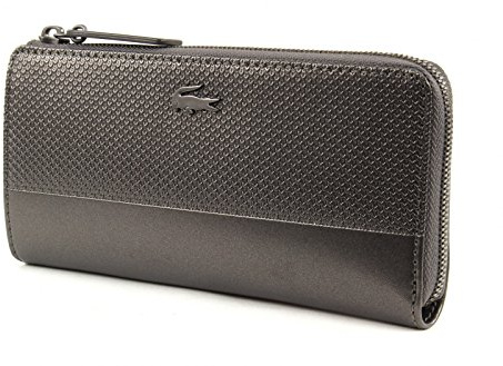 LACOSTE Chantaco Christmas Slim Zip Wallet Shiny Grey