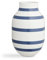 Kähler Vase H31 cm Omaggio Originaldesign mit handgemalte Streifen, blau