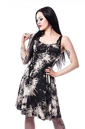 Chemical Black Malin Tie Dye Dress Frauen Kurzes Kleid schwarz/weiß S