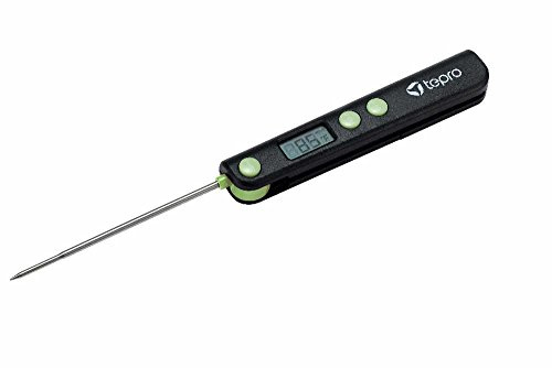 tepro Digitales faltbares Taschenthermometer, Kerntemperaturmesser, -10 bis 140°C, beleuchtetes Display, klappbar, umschaltbar °C/°F, Grill- und Küchenthermometer, kompakt und mobil