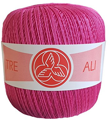Gomitoli di cotone tre ali, titolo 8, (100g) (Fucsia 196)