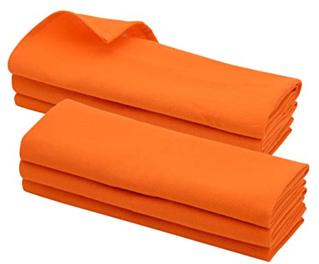 Daloual 6X Geschirrtuch/Küchentuch/Putztuch/Poliertuch aus 100% Baumwolle orange