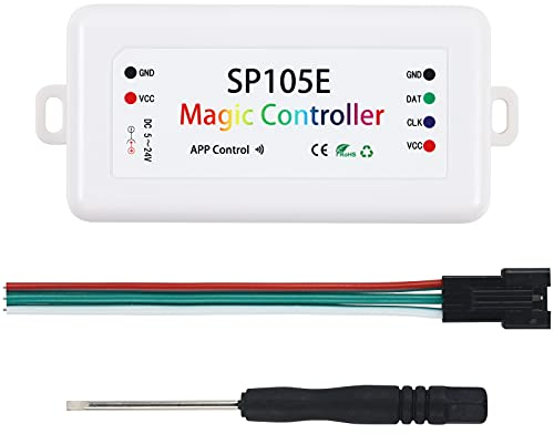 VIPMOON LED Controller Bluetooth SP105E Bluetooth LED Steuerpult 4.0 2048 Pixel iOS/Android APP für DC5V-24V WS2811/WS2812B/WS2801/SK6812/APA102/6803 IC LED Strip Pixel Modul Panel Licht
