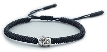EXINOX tibetisches traditionelles Armband für Männer und Frauen, verstellbar, Buddha-Kopf
