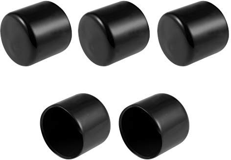 sourcing map 5 Stück Gummi Endkappen 36mm Innendurchm. Gummikappen Runde Schutzkappen Gummi Abdeckung Stopfen Möbelgleiter Bolzen Gewindeschutz für Schrauben Rohr Stuhlbeine, Schwarz