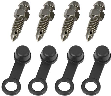F FIERCE CYCLE 4 Stücke M6x1mm Hohlschraube Entlüftung Schraube mit Kappe für Motorrad