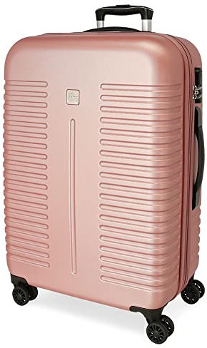 Roll Road India Valise Moyenne Rose 48 x 70 x 27 cm Rigide ABS Fermeture à Combinaison latérale 75 l 4 kg 4 Roues Doubles