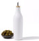Grace Homewares Botella dispensadora de aceite de oliva de cerámica para AOVE o vinagre, diseño moderno, gran capacidad, 479.1 g, contenedor de aceite, color blanco