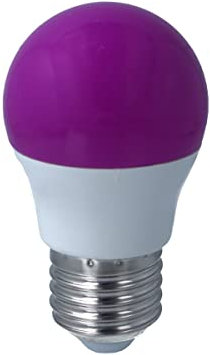 Lampadina Led E27 Colorato (1, Viola), 4W=35W 220V 400Lm, Forma Globo Ø45mm, Per Decorazione Feste