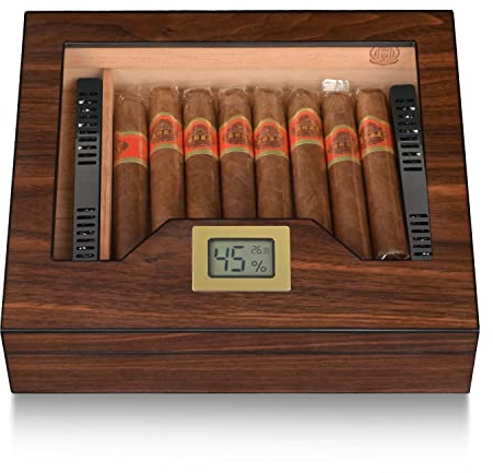 Volenx Humidor, Handgefertigter Zigarrenetui Mit Befeuchter Und Hygrometer Für 25-35 Zigarren, Tolles Geschenk Für Männer (Keine Zigarren)