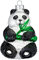 Inge-glas Glas 12cm Panda mit Bambus Weihnachtskugeln Wildtiere schwarz weiß