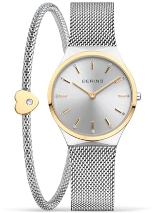 BERING Damen Uhr Quarz Movement - Classic Collection mit Edelstahl und Saphirglas 12131-014-GWP