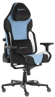 NEWSKILL Banshee Silla Gaming con Respaldo reclinable 180°, Soporte Lumbar Ajustable, tapizado Premium de Tela Transpirable y reposabrazos 4D Azul