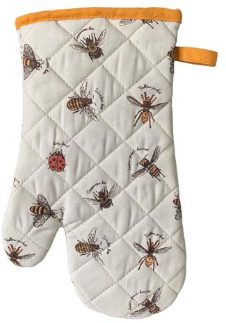 SiXsigma Sports Single Oven Gloves Heat Resistant - Oven Mitts kitchen Gloves For BBQ, Cooking, Grilling, Baking Oven Mits For Women & Men (Bumble Bees)