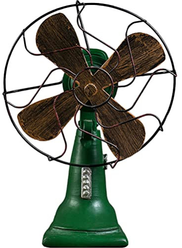 Toyvian Retro Resin Electric Fan Ornaments for Desk Vintage Home Decor Creative Tabletop Adornment for Living