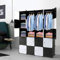 LEADZM Regalsystem, 20 Würfel, Kunststoff-Kleiderschrank mit Türen, Modulares Schranksystem zur platzsparenden Aufbewahrung, 140 x 45 x 175 cm, Schwarz-Weiß Tür