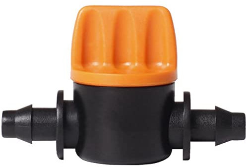 HEIBTENY Lot de 40 valves d'irrigation goutte à goutte - Valve de contrôle - Micro 4/7 mm 1/4 - Tuyau d'arrosage de jardin - Valve de contrôle du débit d'eau