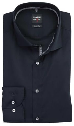 OLYMP Level Five Body fit Hemd extra Langer Arm Haifischkragen schwarz