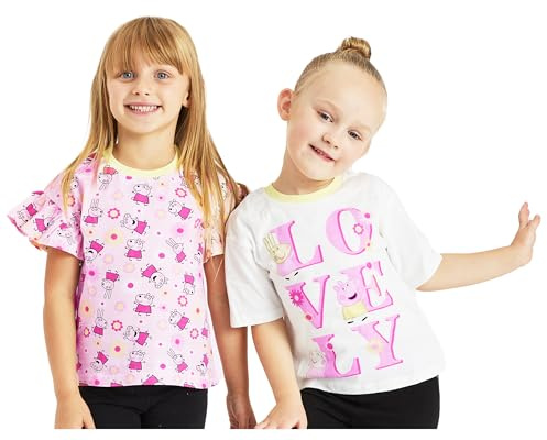 Girls Peppa Pig T Shirts Tops 2 Pack (Peppa Pig, 3-4 Years)