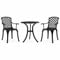 Festnight Balkon-Set Aluminium, Balkongruppe,Garten Essgruppe Aluminiu, Sitzgruppe Garten mit 2X Sessel und Tisch, Gartengarnitur, Sitzgruppe Aluminium, Sitzgarnitur Aluminium Gartenmöbel Set Schwarz