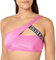 Calvin Klein Top Bikini Donna One Shoulder Bralette senza Ferretto, Rosa (Bold Pink), S