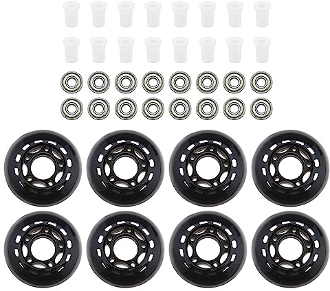 ECSiNG 8er-Pack 64mm 82A Inline-Skate-Räder mit Lagern ABEC-7 Rollschuh-Räder Gepäckräder Stützräder Trainingsräder für Indoor Outdoor Skating