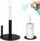 mumisuto Kitchen Roll Holder Free Standing, Paper Towel Holder with Spray Bottle Non Slip kitchen towel holder Stainless Steel Stable Base Round Head paper holder Fits Most Size Paper Roll