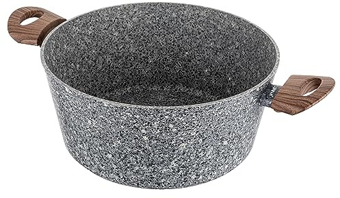 FLORINA Topf aus Aluminium (6,1 l) 28 cm I Kochtopf mit Glasdeckel I Soft-Touch Griff und 3-lagige Beschichtung I Antihaftbeschichtet I Ideal für Induktionsherd, Gasherd und Elektroherd