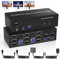 USB 3.0 DisplayPort + 2 HDMI KVM Switch 3 Monitore 2 Computer, 4K@60Hz Triple Monitor KVM Switch 2PC 3 monitore mit 3 USB 3.0 Ports und Audio Mikrofon, Tastatur Maus Umschalter