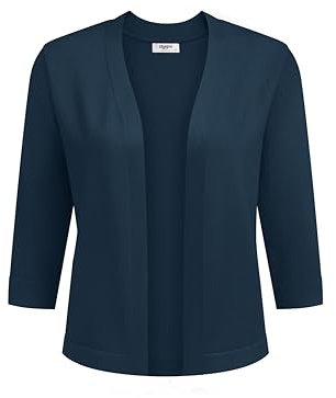 Zeagoo Damen Bolero Open Front Cardigan Elegant Casual Strickjacke 3/4 Ärmel Leichte Bolerojacke Navy Blau XL