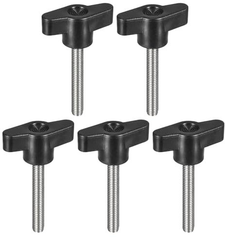 QUARKZMAN 5 Stück Klemmschraubenknopf, M6 x 40mm 304 Edelstahl T-förmige Daumenschrauben Griff für schnellen Austausch des Handfestziehknopfs