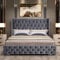 Blisswood Ottoman Bed Frame, 4ft Small Double Bed Frames, Ottoman Wooden Slats Stylish And Space Saving Bed Frame, Velvet Fabric Storage Bed (4ft Small Double, Dark Grey, No Mattress)