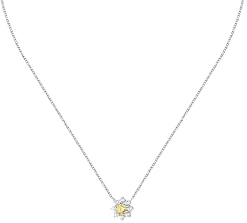 Morellato SAIW184 - Collana da donna in argento 925% riciclato, zirconi, collezione Tesori, Bianco, Oro Giallo, Gioielli