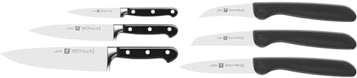 ZWILLING Professional S Messer-Set, 3-teilig & Twin Grip Gemüsemesser-Set, 3-teilig, (Schälmesser 5 cm, Gemüsemesser 8 cm, Spickmesser 8 cm), Kunststoffgriff, Schwarz