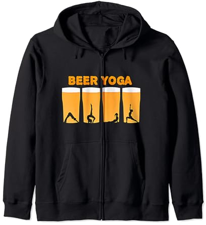 Bier Yoga Lustiges sarkastisches Humor Bierliebhaber Kostüm Kapuzenjacke