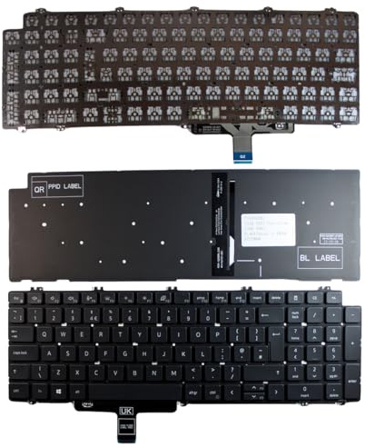 Power4Laptops Royaume-Uni Rétro-éclairé Noir Clavier pour Ordinateur Portable (PC) de Remplacement Compatible avec Dell Latitude 5520