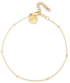 SINGULARU - Chevillière Dots. Acier avec finition plaquée or 18 Kt. Longueur de 21 cm + rallonge de 3,5 cm. Bijoux pour femme.